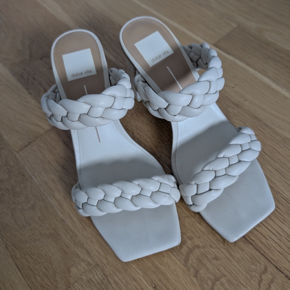 Dolce Vita Women's White Braided Sandals